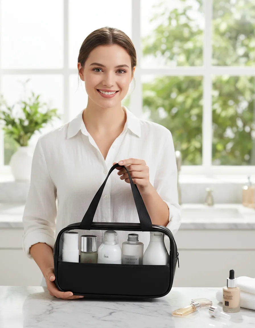 Neceser Estuche De Viaje Elegante Ideal Cosméticos NEGRO FEDE ADELANTE 01