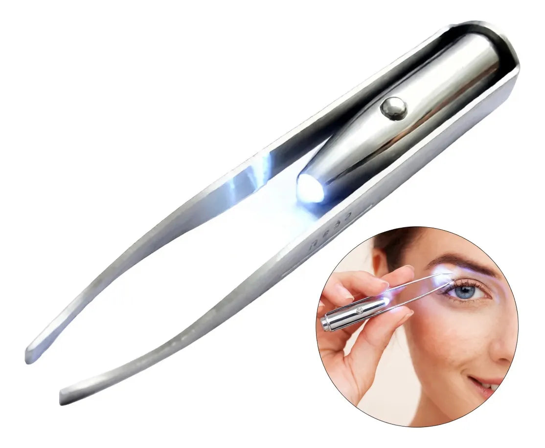 Pinza De Ceja Con Luz Acero Inoxidable Ideal Pestañas Cejas fede adel 08