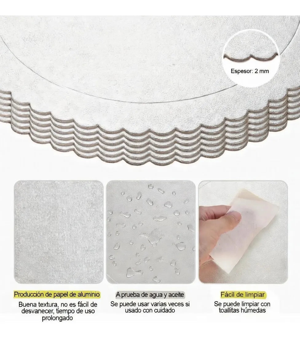 Disco Base Bandeja Para Tortas Dulce Decoración Grueso 30cm Plateado