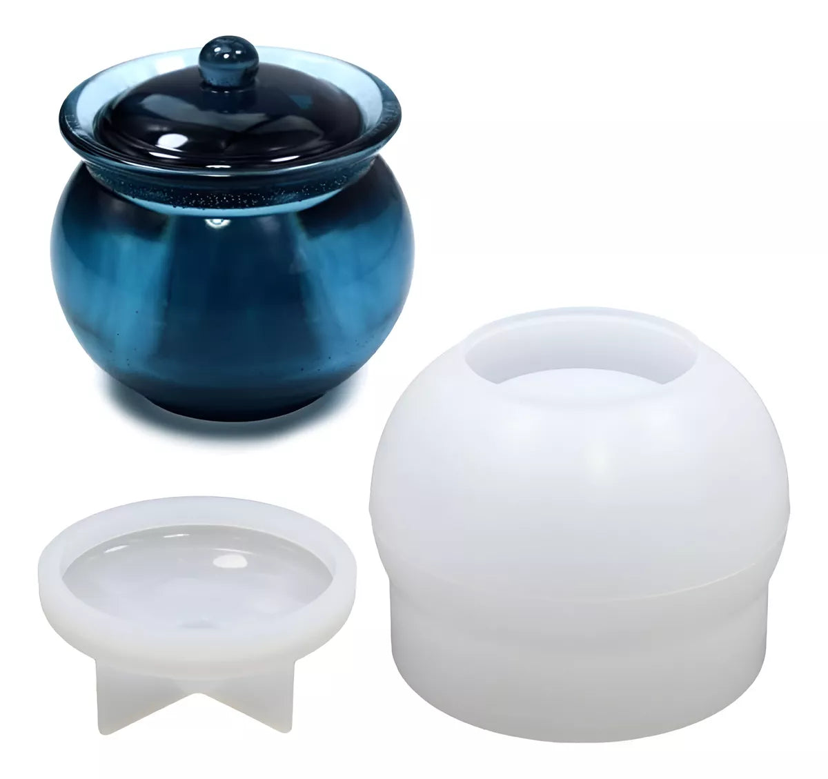 Molde Silicona Resina Epoxi Caramelera Redonda Con Tapa