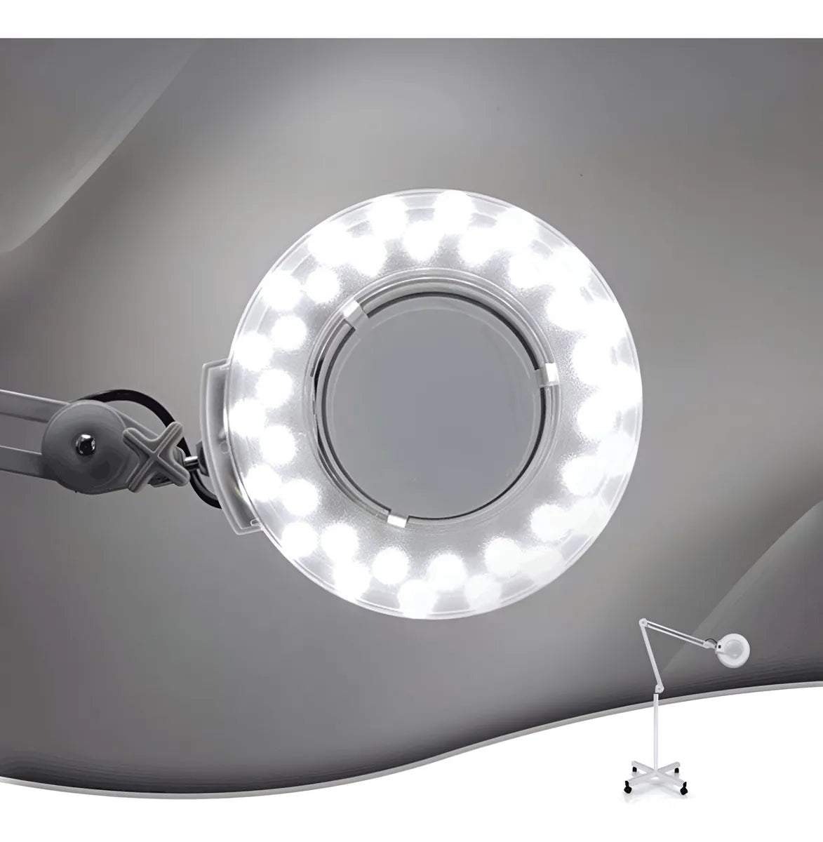 Lampara Lupa Pie Luz Gran Aumento Cosmetologo Podologo aumento x5