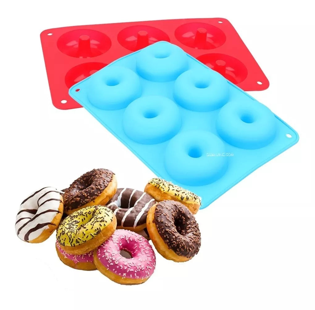 Molde Silicona Para hacer Donas 6 Cavidades Antiadherente