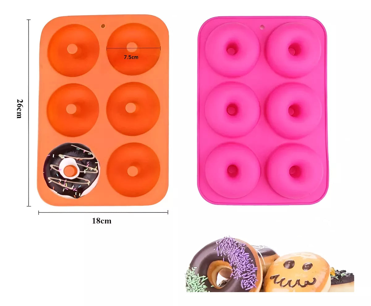 Molde Silicona Para hacer Donas 6 Cavidades Antiadherente