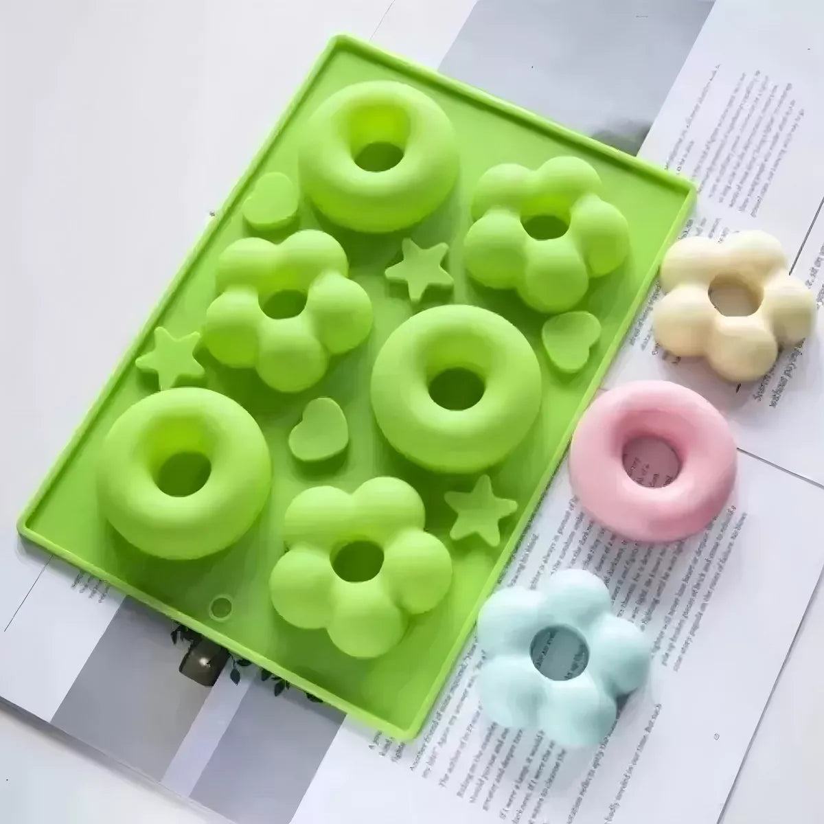 Molde Silicona Donas 6 Cavidades Antiadherente 7cm Diámetro