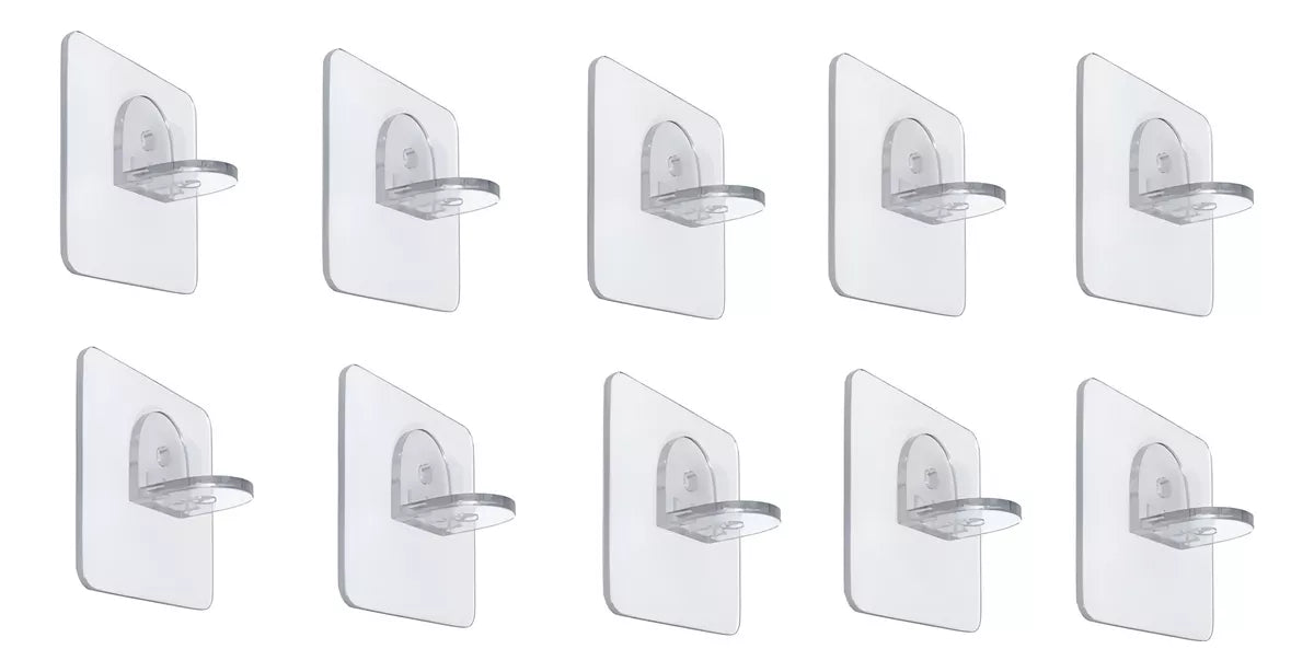 Kit X10un Soportes De Estante Adhesivos Armario Cocina Baño