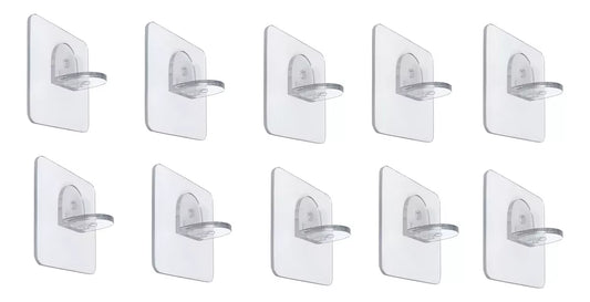 Kit X10un Soportes De Estante Adhesivos Armario Cocina Baño