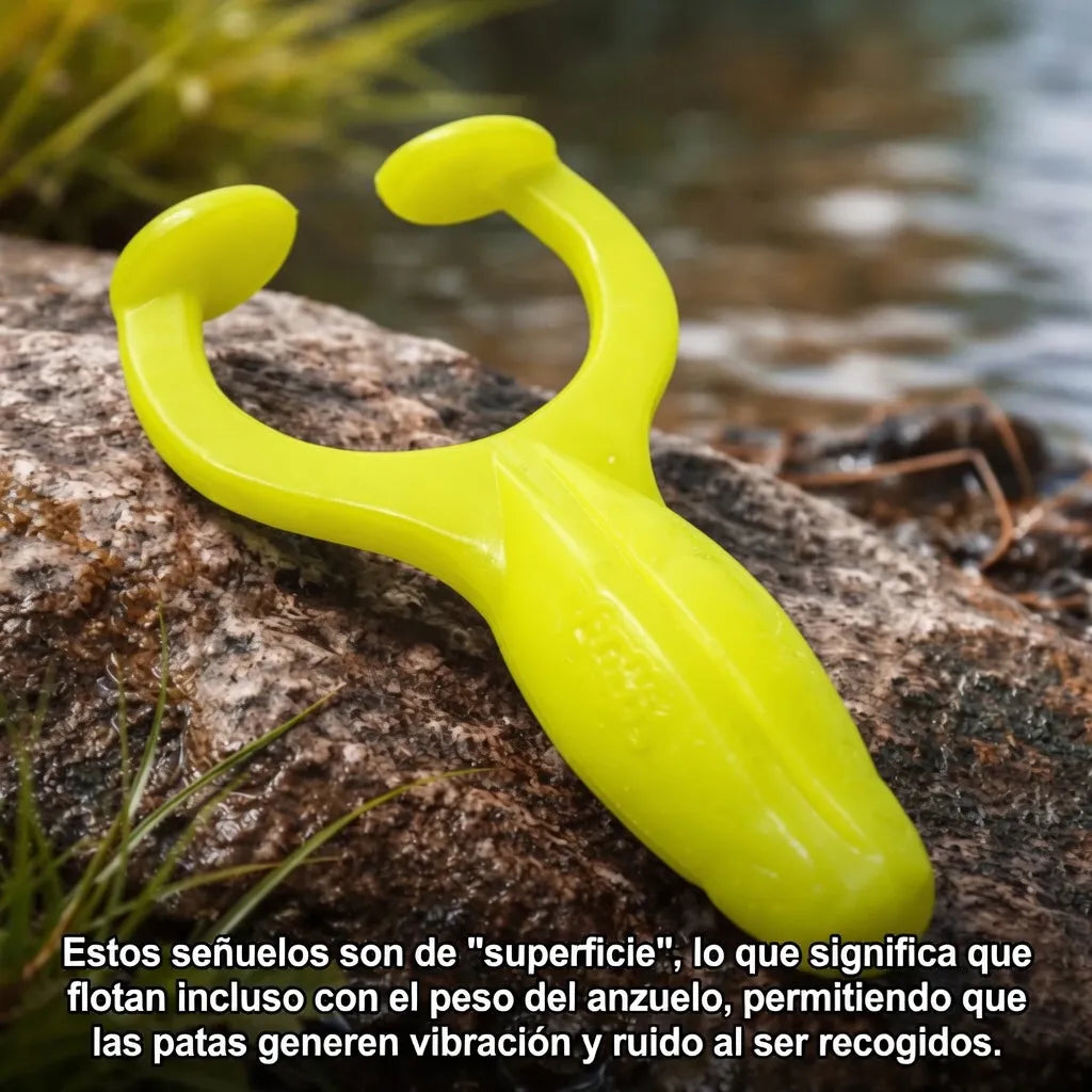 Señuelo Rana Elastico 3u Anti Enganche Pesca Trucha Silicona