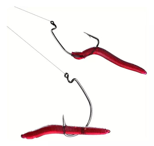 Lombriz Falsa Señuelo De Pesca 4cm Ecologica X100un Carnada o broma Chasco