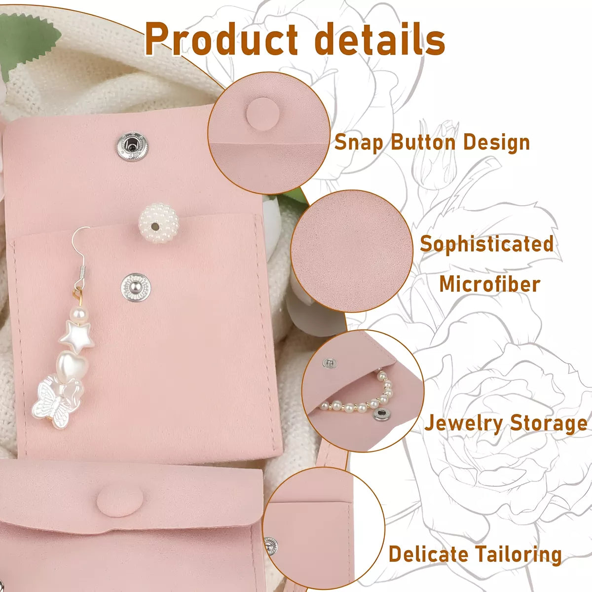 Bolsita Estuche Terciopelo Alhajas Joyeria Souvenir X10un ROSA