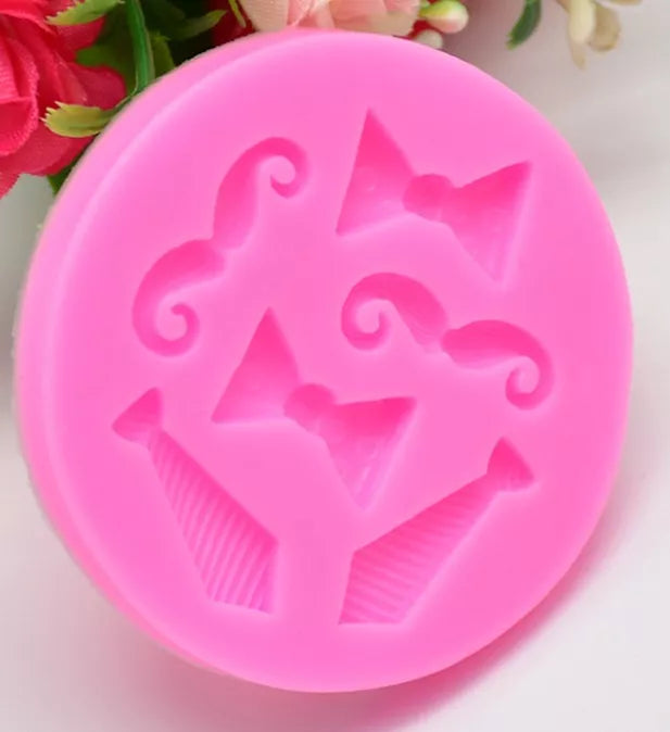 Molde Silicona Corbata Bigote Ideal Decoracion Tortas