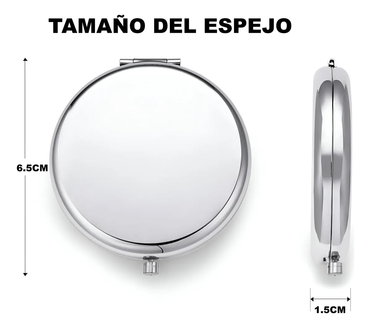 Espejo De Maquillaje De Bolsillo metal O Cartera Para Maquillaje con doble aumento FEDE ADELANTE 03