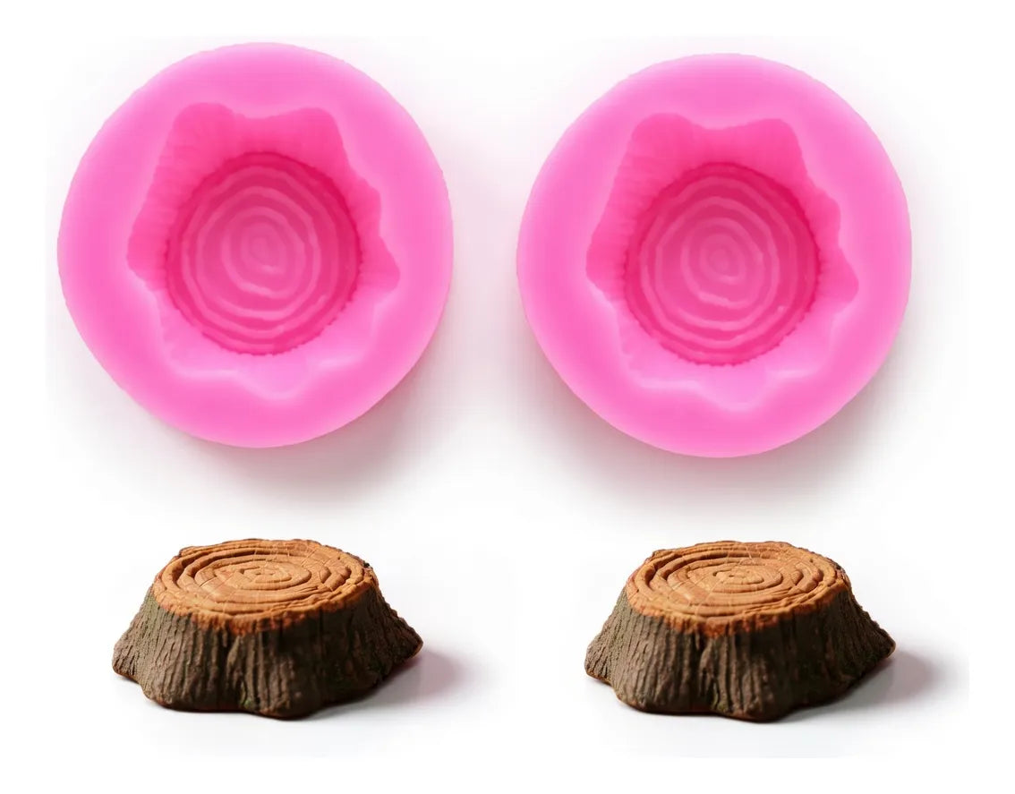 Molde De Silicona Tronco Arbol Corteza Reposteria Mediano X2un R-019