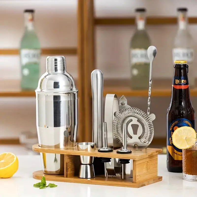 Set 10 Piezas Coctelería Barman Bartender Tragos Acero Inoxidable
