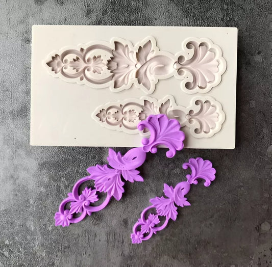 Moldes De Silicona Barroco Para Fondant R-059