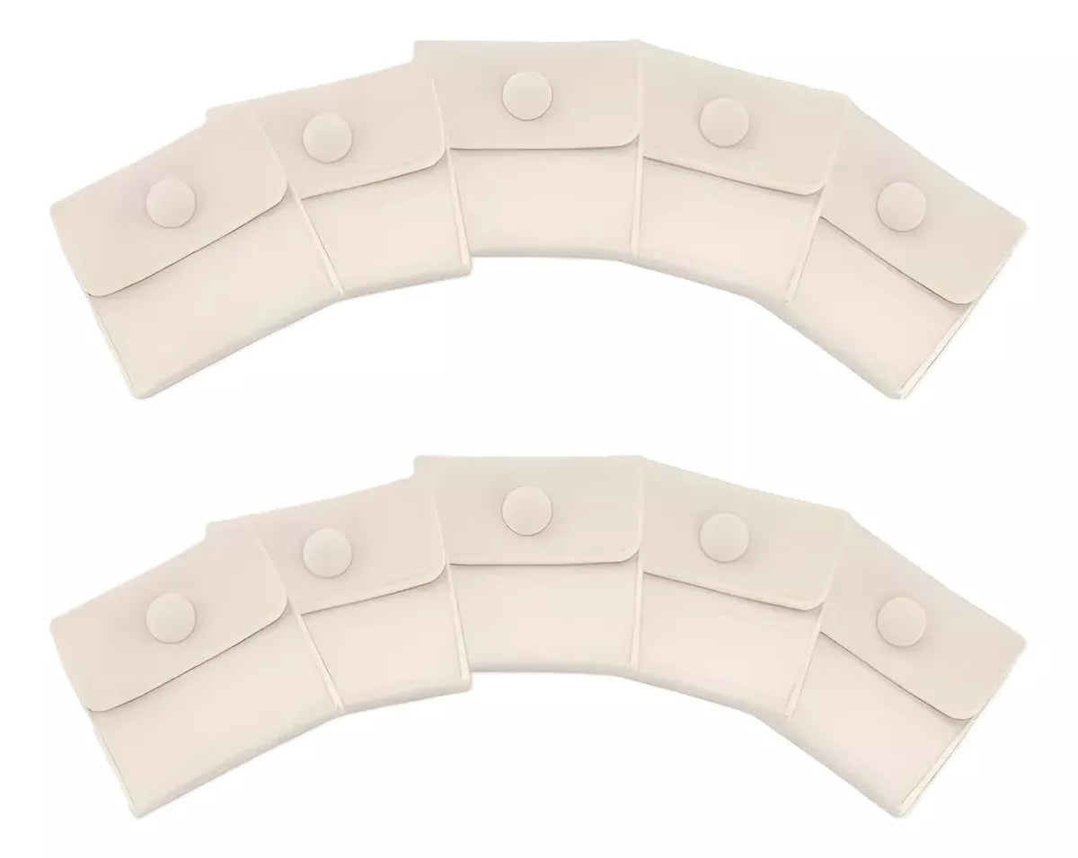 Bolsita Estuche Terciopelo Alhajas Joyeria Souvenir X10un COLOR CREMA