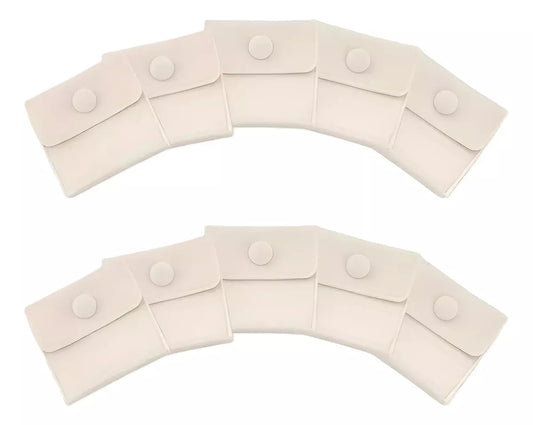 Bolsita Estuche Terciopelo Alhajas Joyeria Souvenir X10un COLOR CREMA