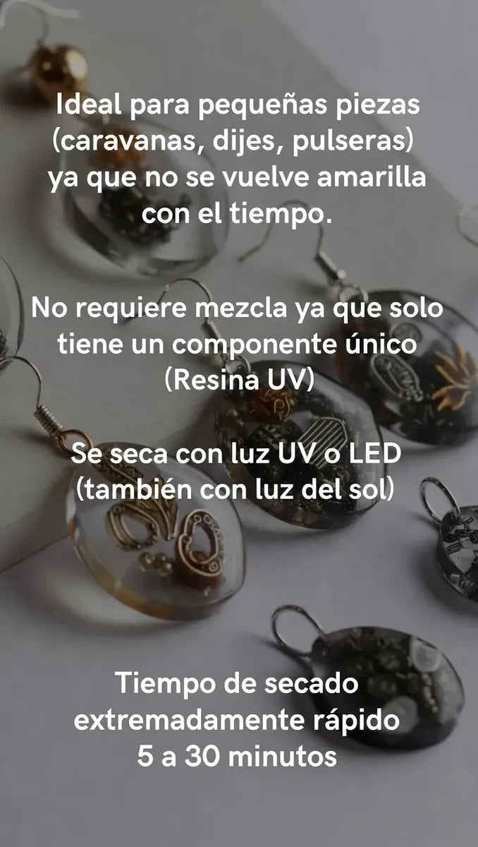 Resina Uv Líquido Transparente De Curado Epoxi 100gr