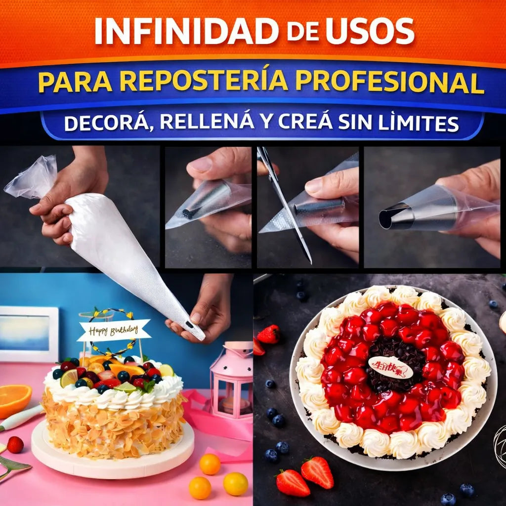 Manga de repostería Fuertes descartable mediana x100un