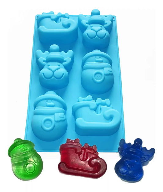 Molde De Silicona Para Navidad 6 Cavidades Antiadherente