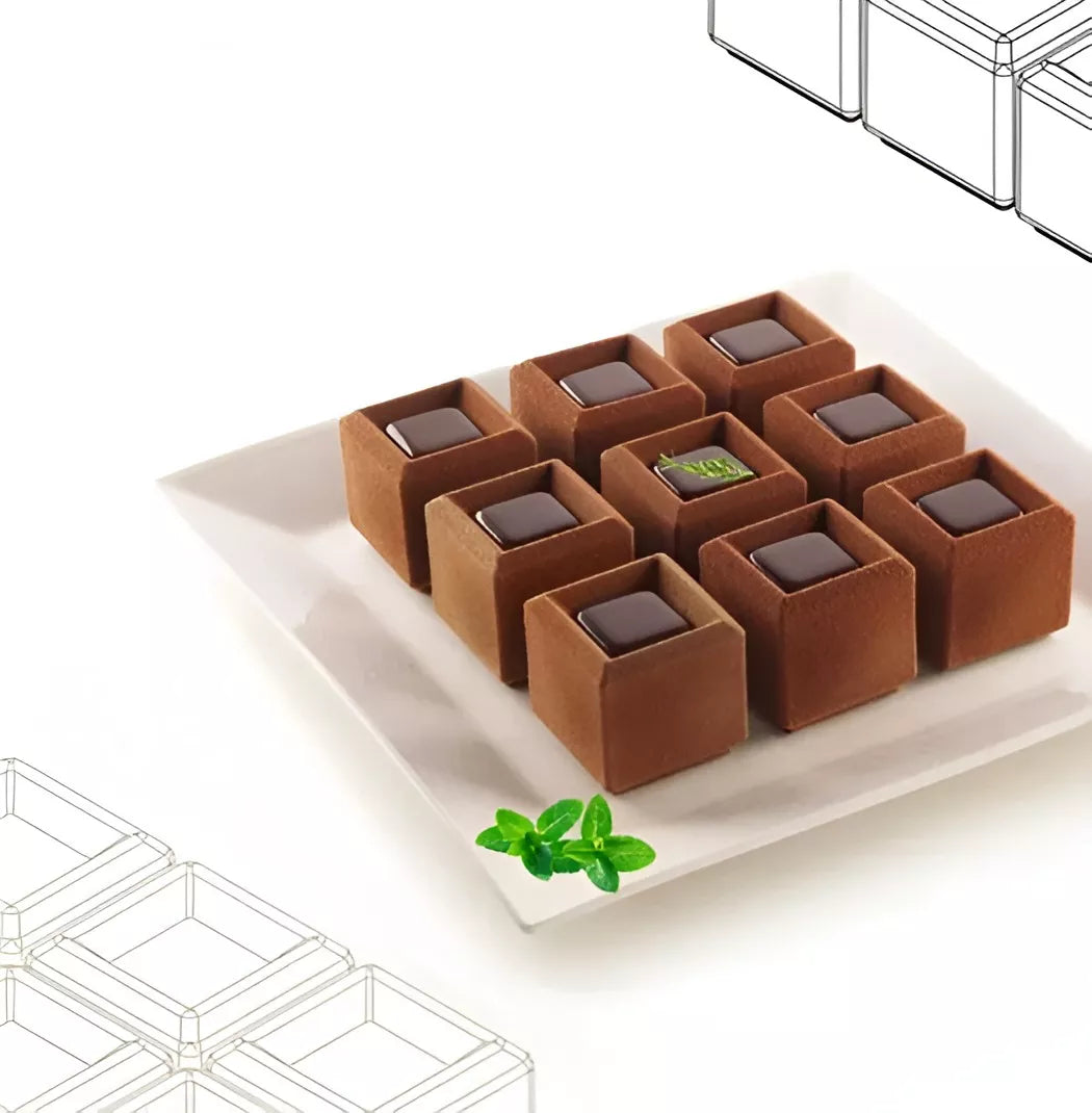 Molde De Silicona Para Bombones Chocolate Cuadrados