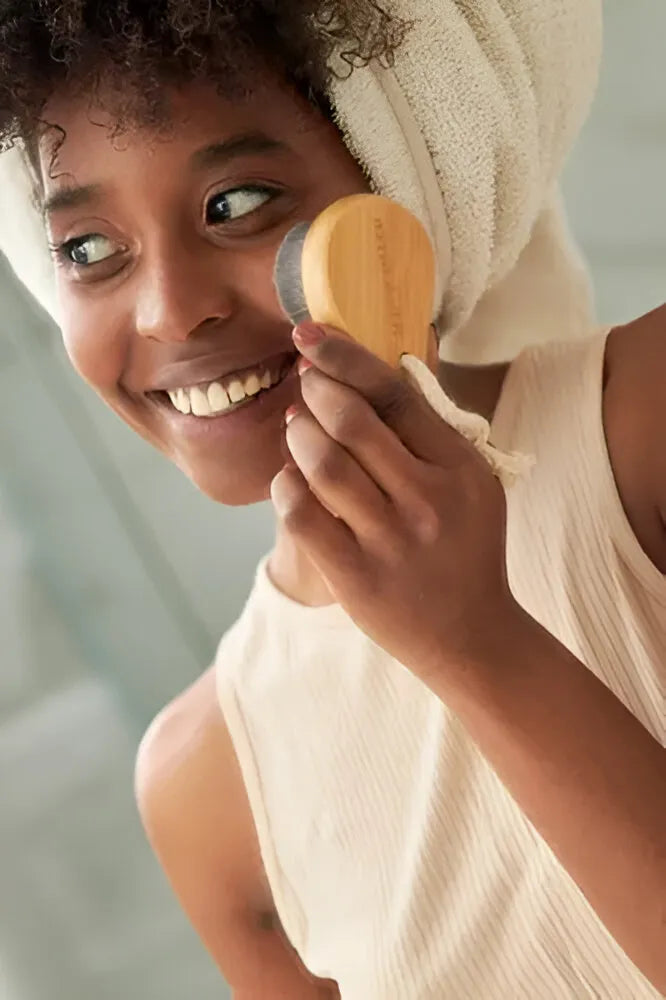 Cepillo Limpieza Facial Bamboo Natural Suave Piel Sensible