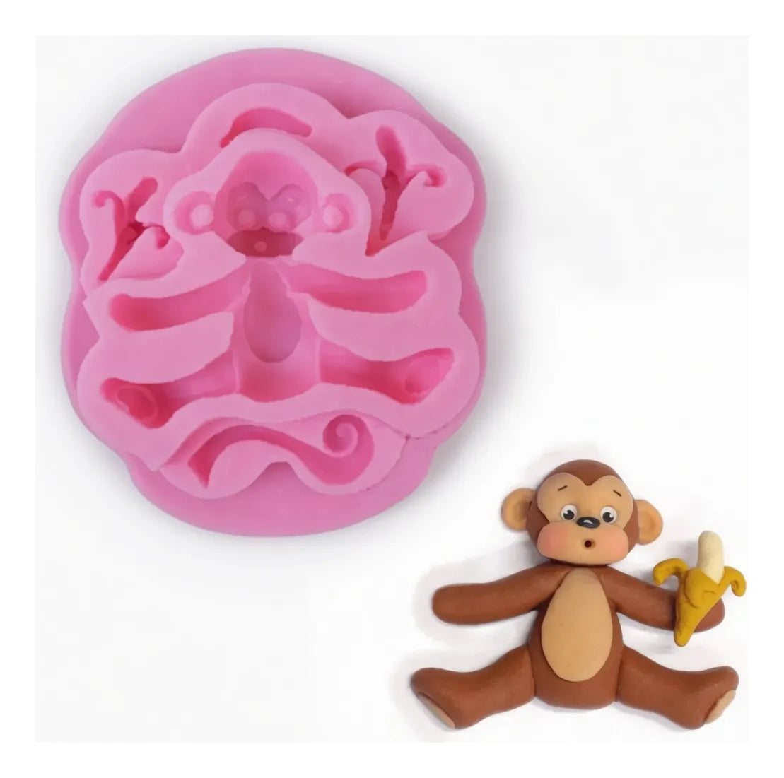 Molde Silicona Mono Con Banana Ideal Decoracion Torta R-023