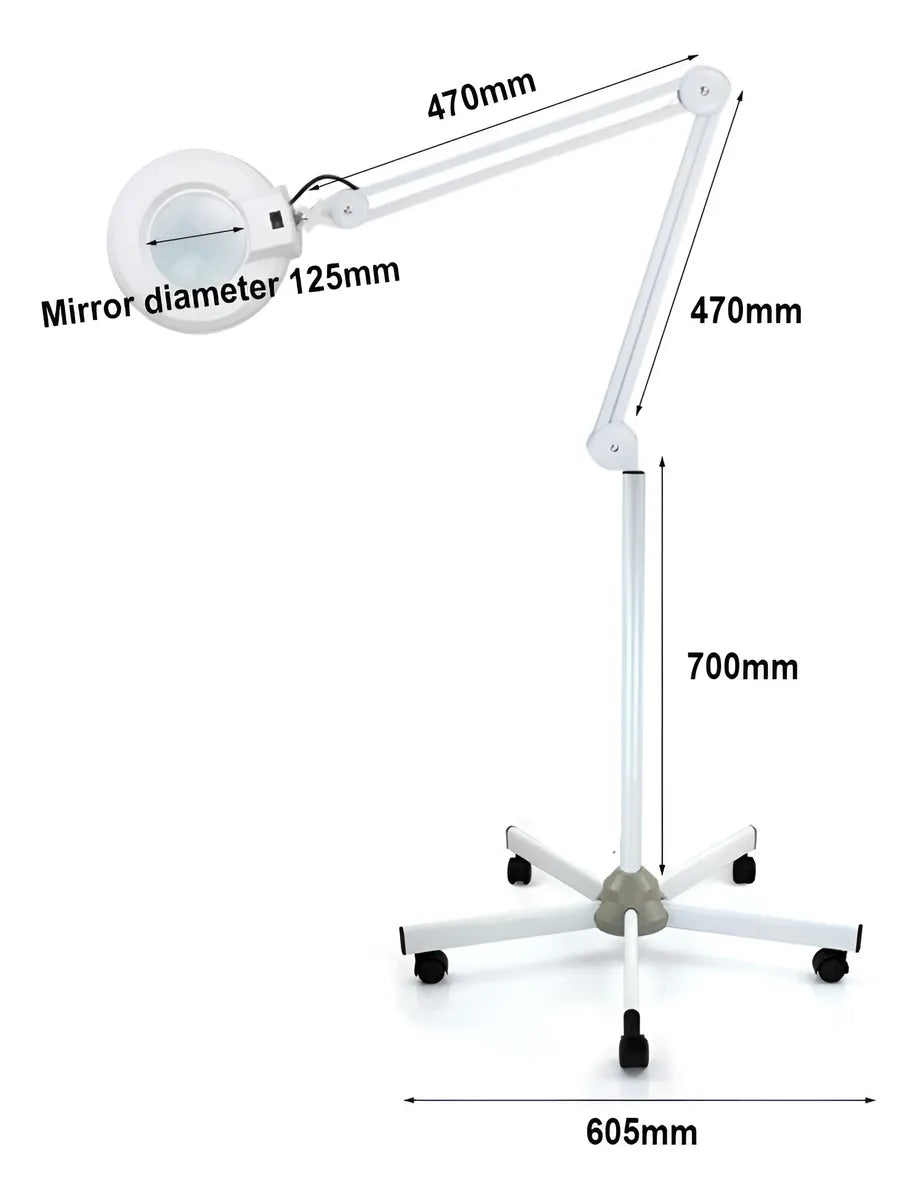 Lampara Lupa Pie Luz Gran Aumento Cosmetologo Podologo aumento x5