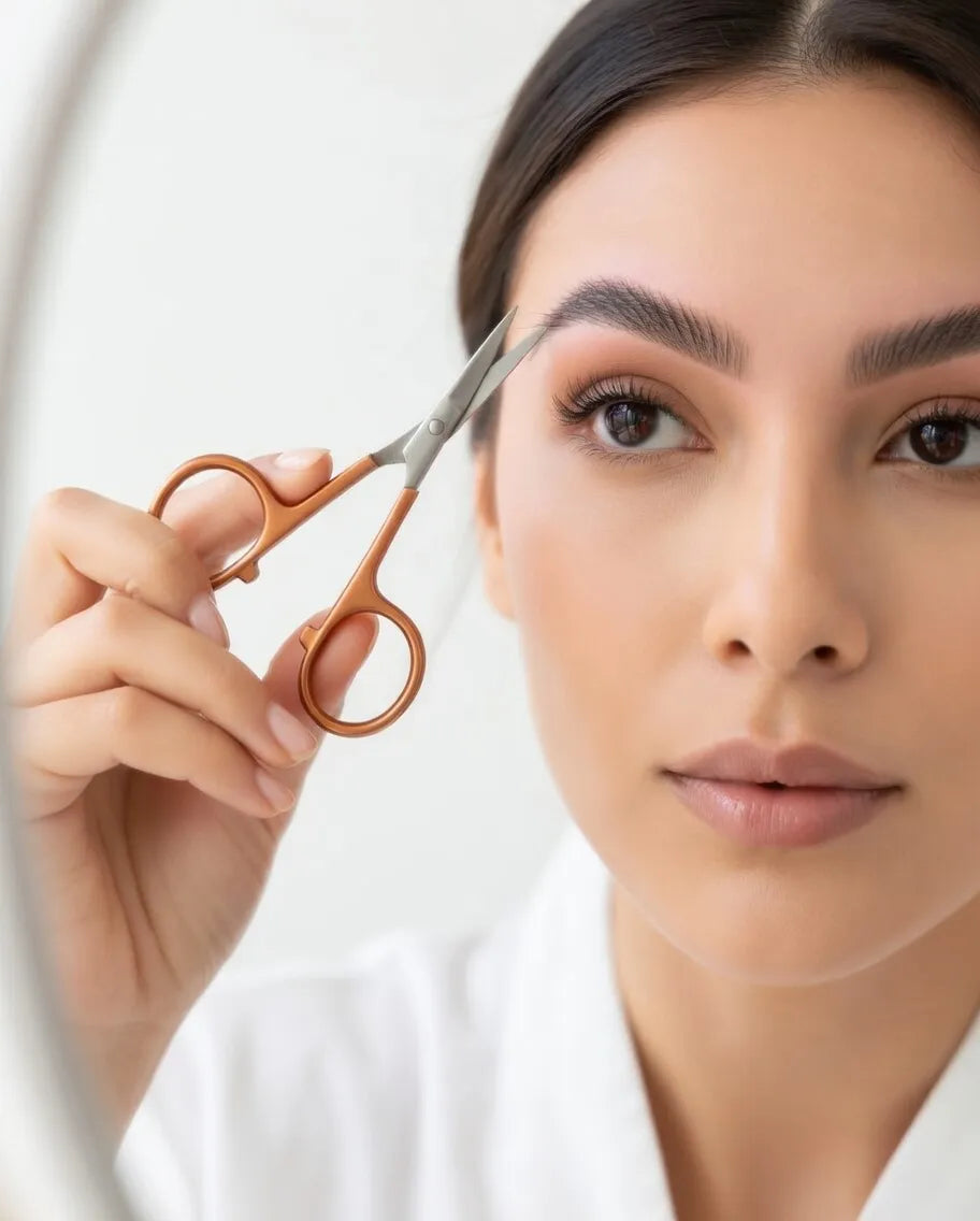 Tijera Recortadora Para Cejas Y Pestañas Con Curva