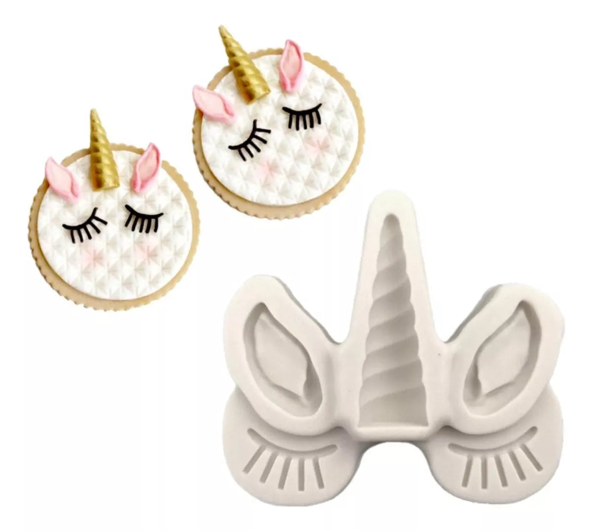 Molde De Silicona Unicornio Decoracion De Galletas Fondant