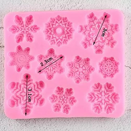 Moldes De Silicona Copos De Nieve Fondant Artesanias R-005