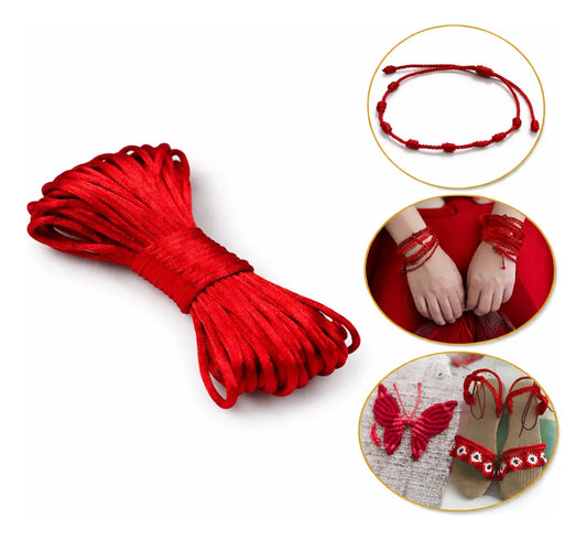 Hilo Cola Raton Cordon Saten 1.5mm 10mt Ideal Pulseras Rojo