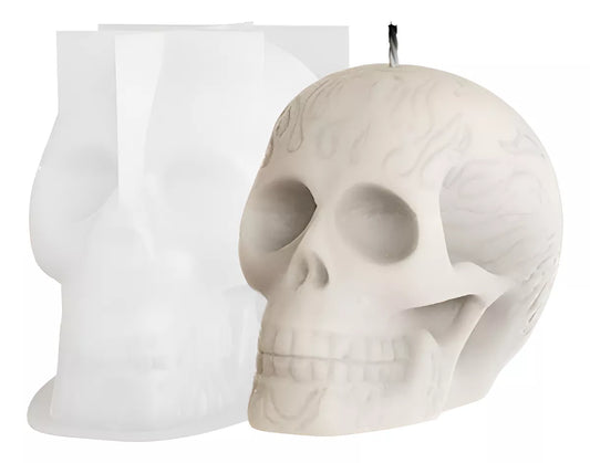 Molde De Calavera Ideal Velas Soja Halloween Decoracion Yeso