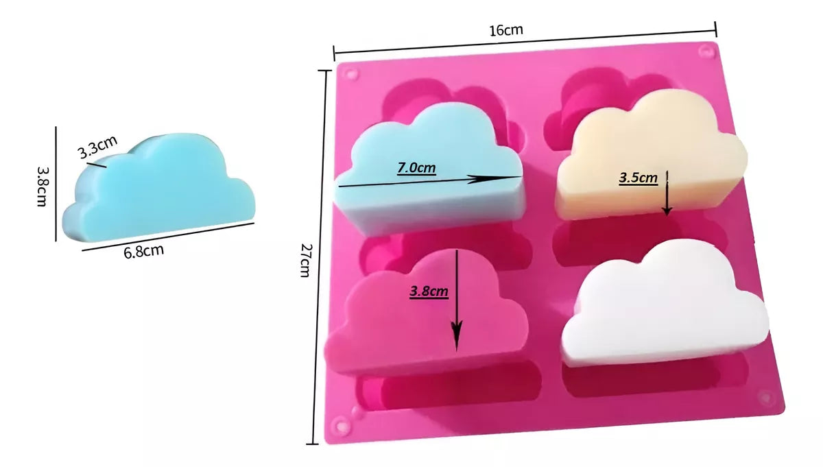 Molde De Silicona Forma De Nube Antiadherente Decoración