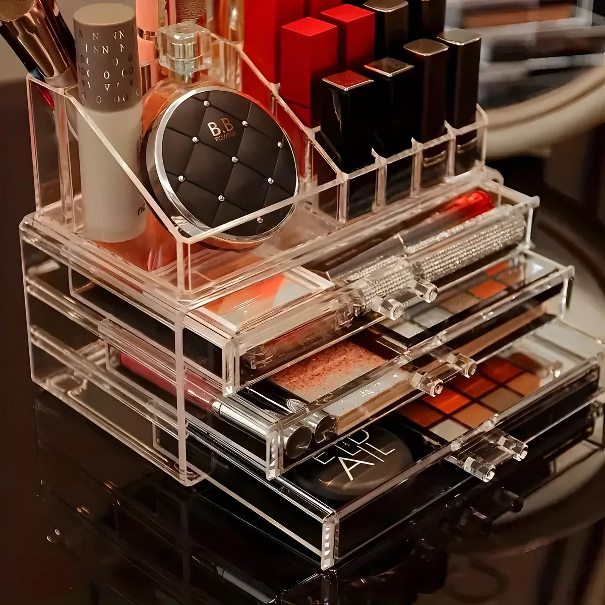 Organizador De Maquillaje Cosmeticos En Acrilico Fuerte