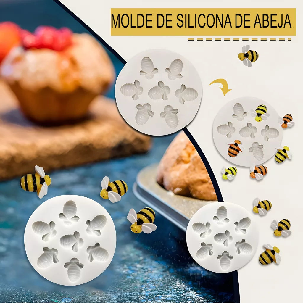 Molde Abejas Abejitas Silicona Fondant Chocolate Porcelana  SKU R-038