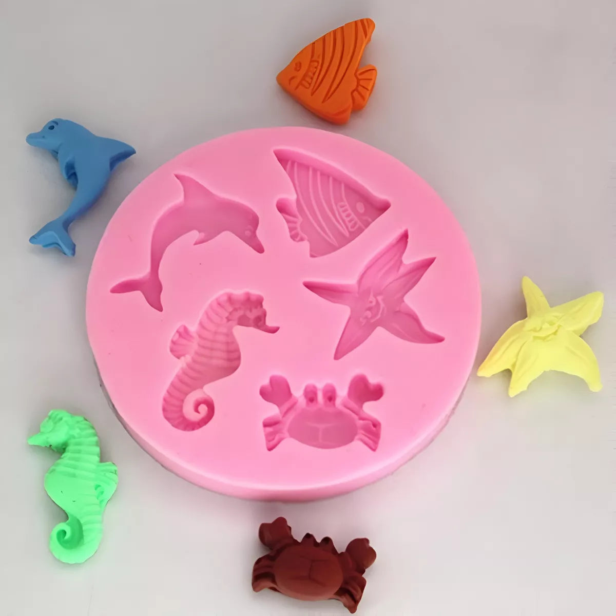 Molde Silicona Animalitos De Mar Fondant Chico