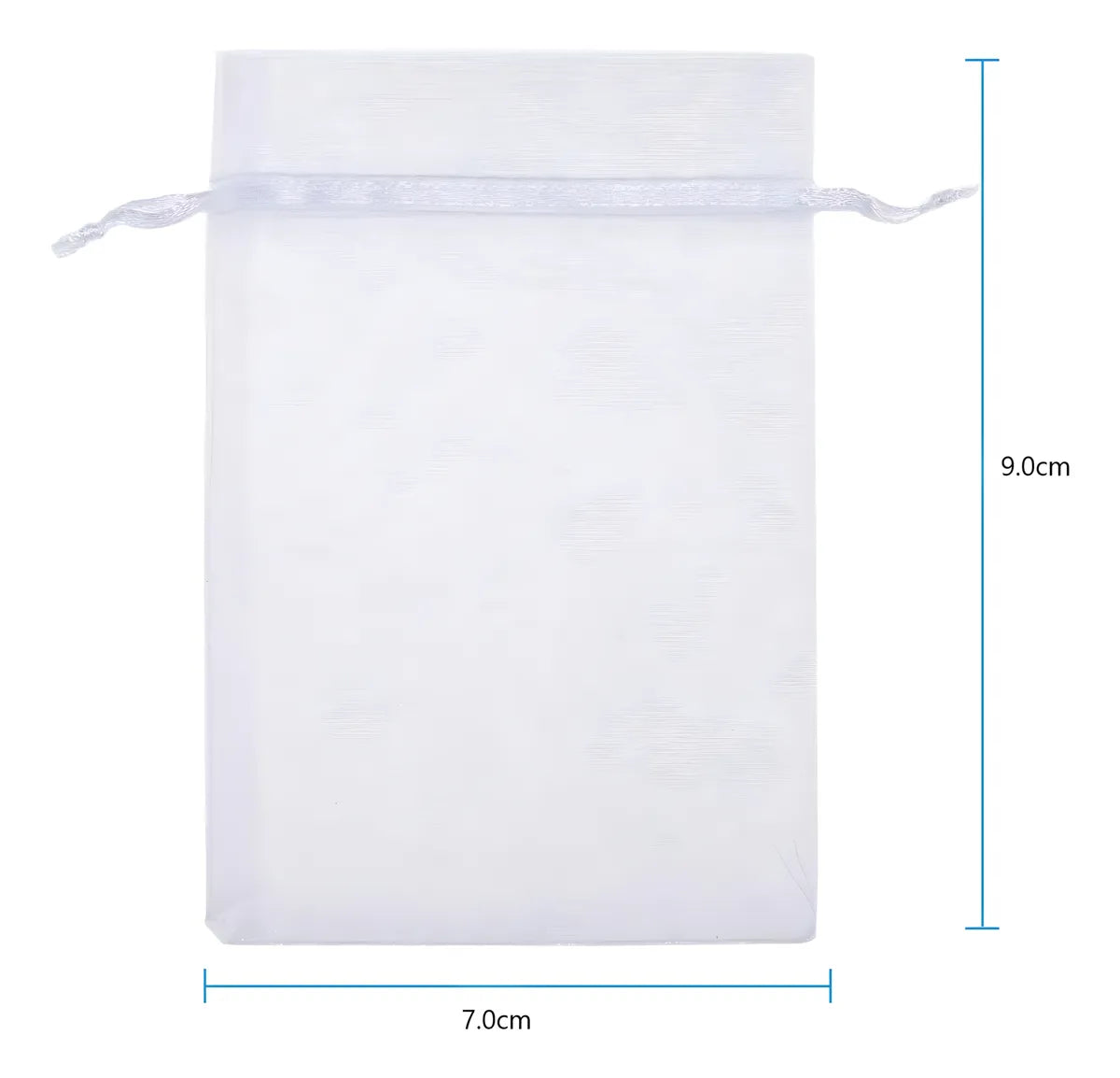 Bolsas Bolsitas De Organza Sorpresitas Souvenirs Pack X50 Medidas 7x9cm BLANCAS