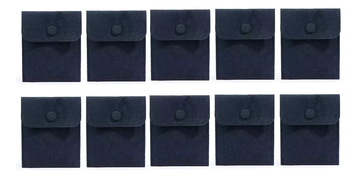 Bolsita Estuche Terciopelo Alhajas Joyeria Souvenir X10un AZUL OSCURO MARINO
