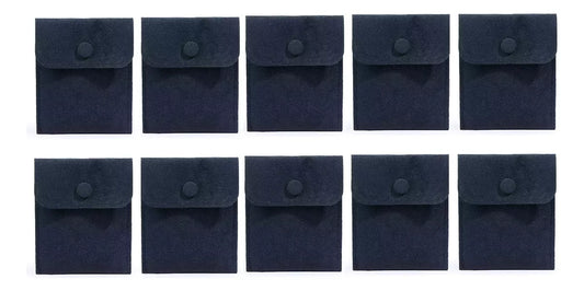 Bolsita Estuche Terciopelo Alhajas Joyeria Souvenir X10un AZUL OSCURO MARINO