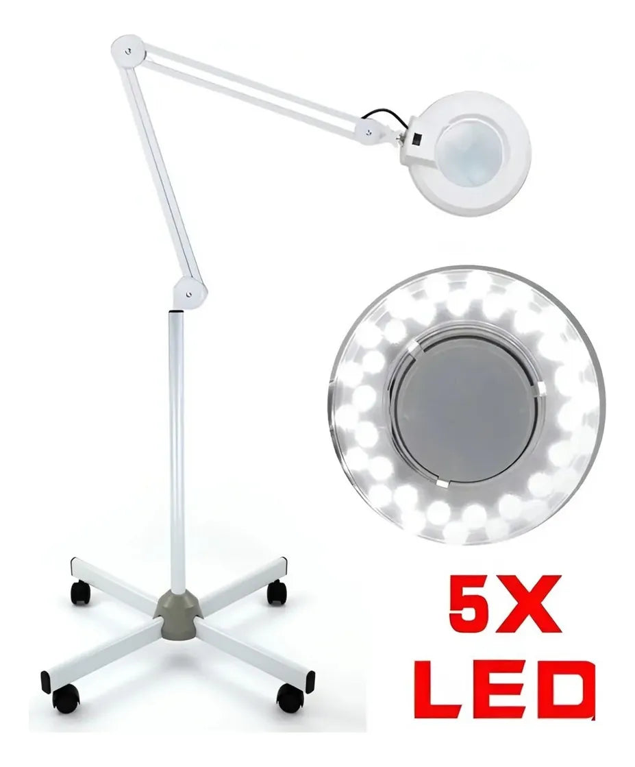 Lampara Lupa Pie Luz Gran Aumento Cosmetologo Podologo aumento x5