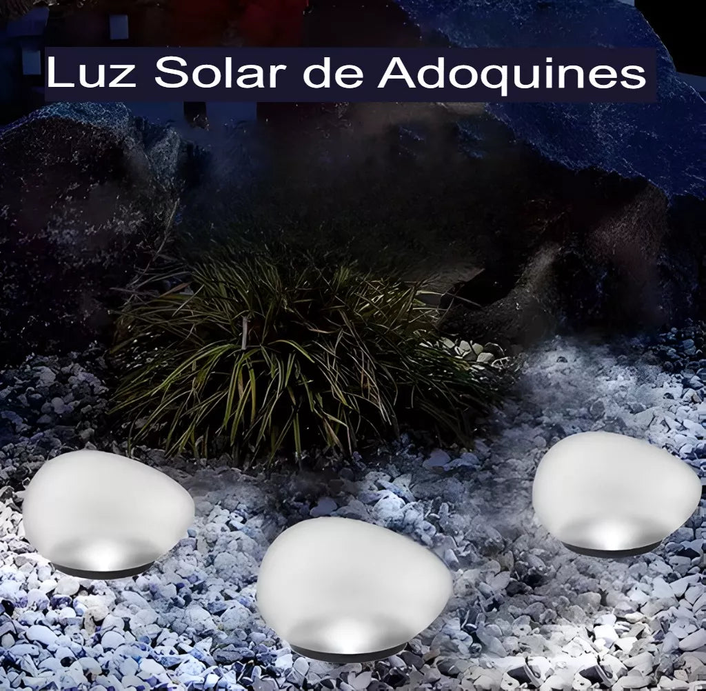 Lampara Solar Vidrio Resiste Agua Para Jardin Efecto Piedra