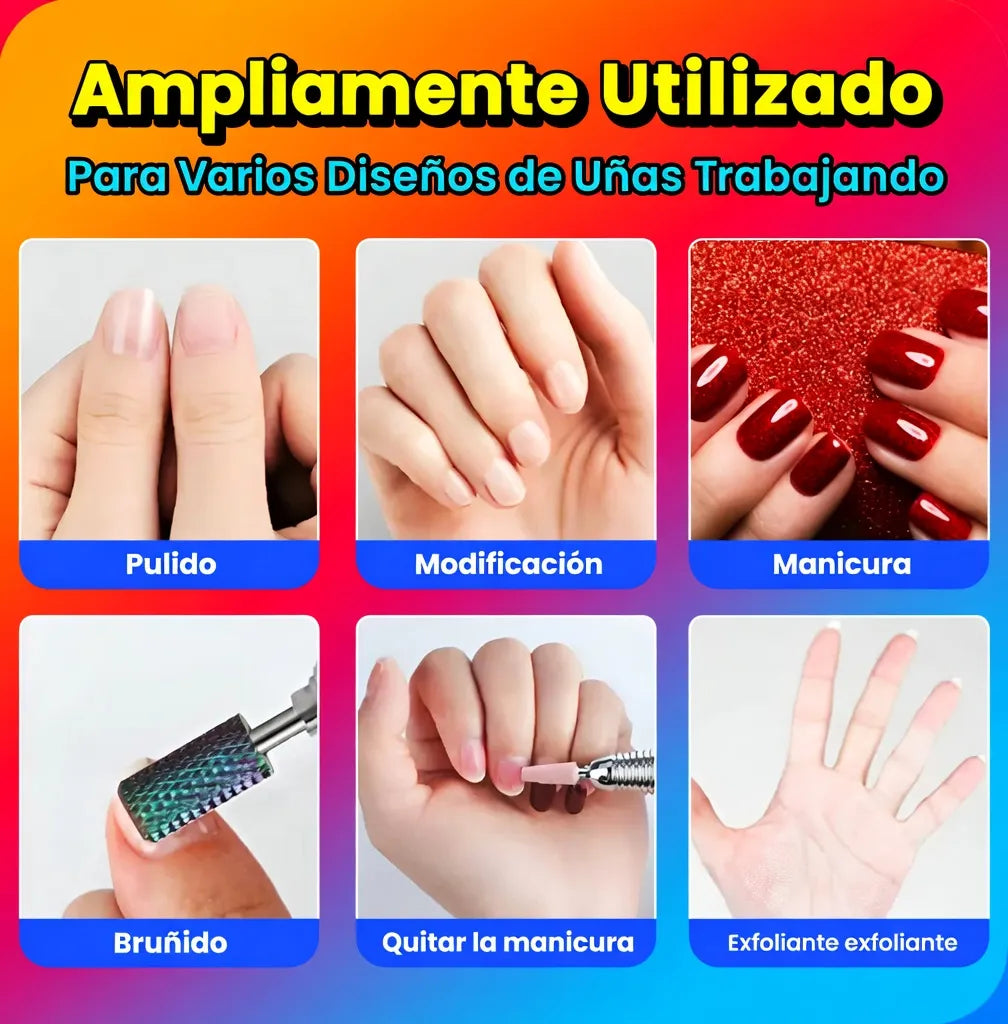 Fresas Combinadas De 7 Piezas Para Manicura Torno Tungsteno