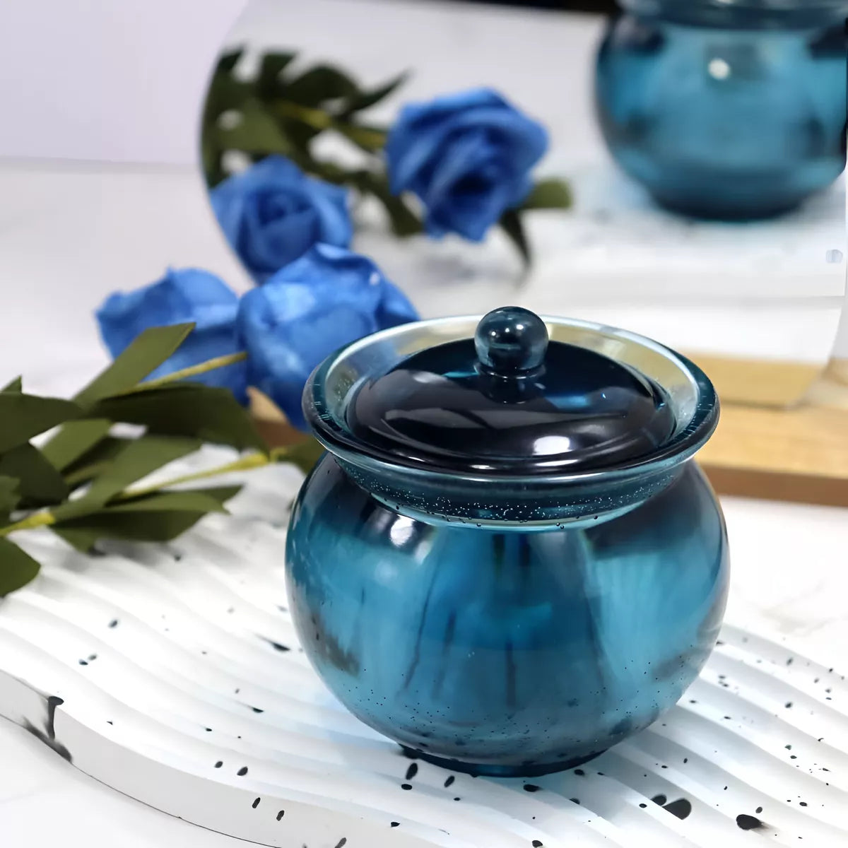 Molde Silicona Resina Epoxi Caramelera Redonda Con Tapa