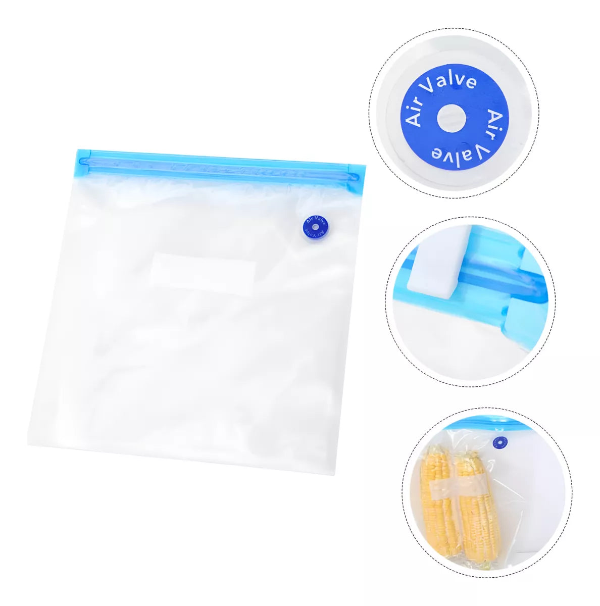 Bolsa Ziploc Cierre Hermetico Con Vacio Y Bomba 15un 26x34cm