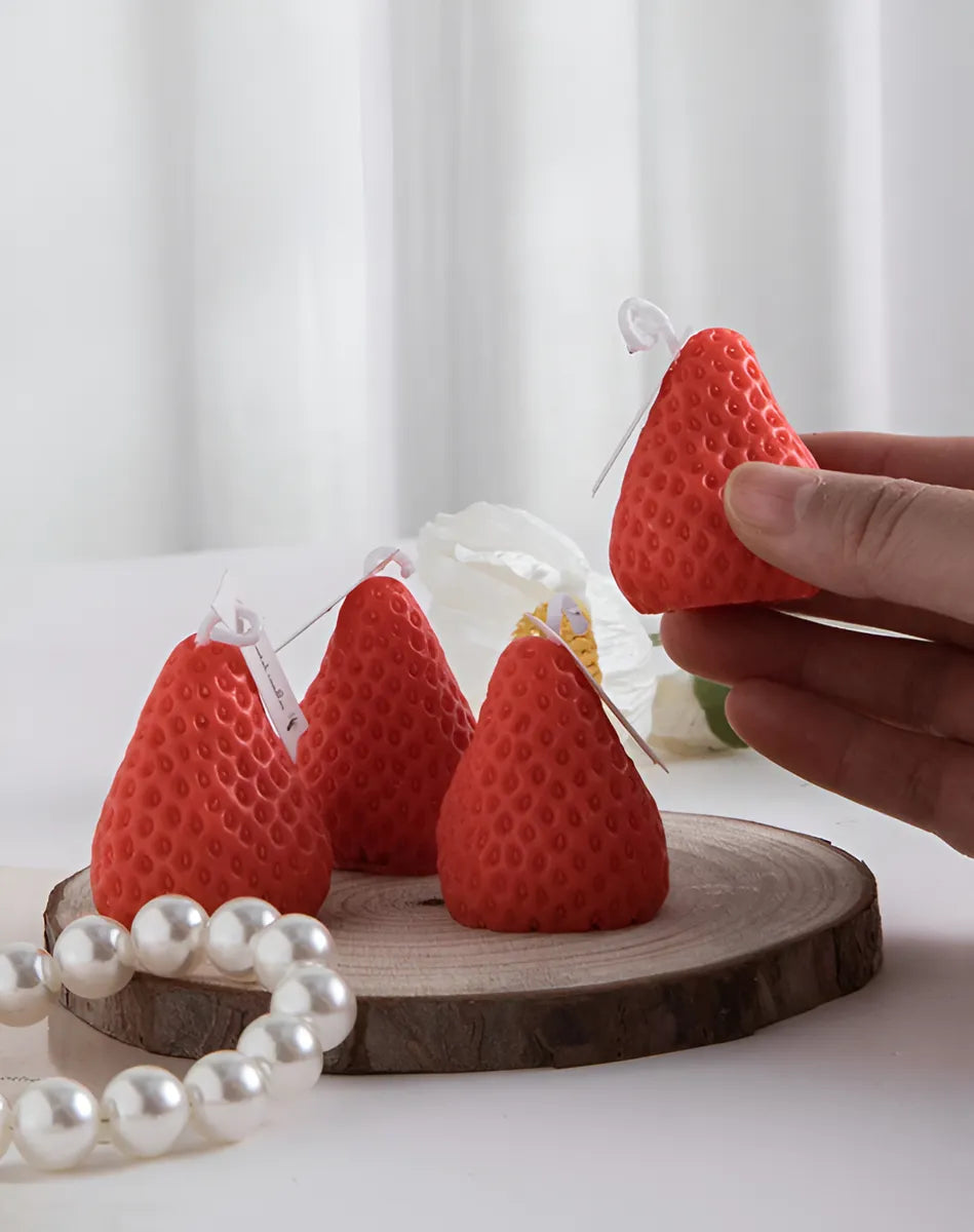 Molde De Silicona Frutilla Velas Arte Cera De Soja Reposteria