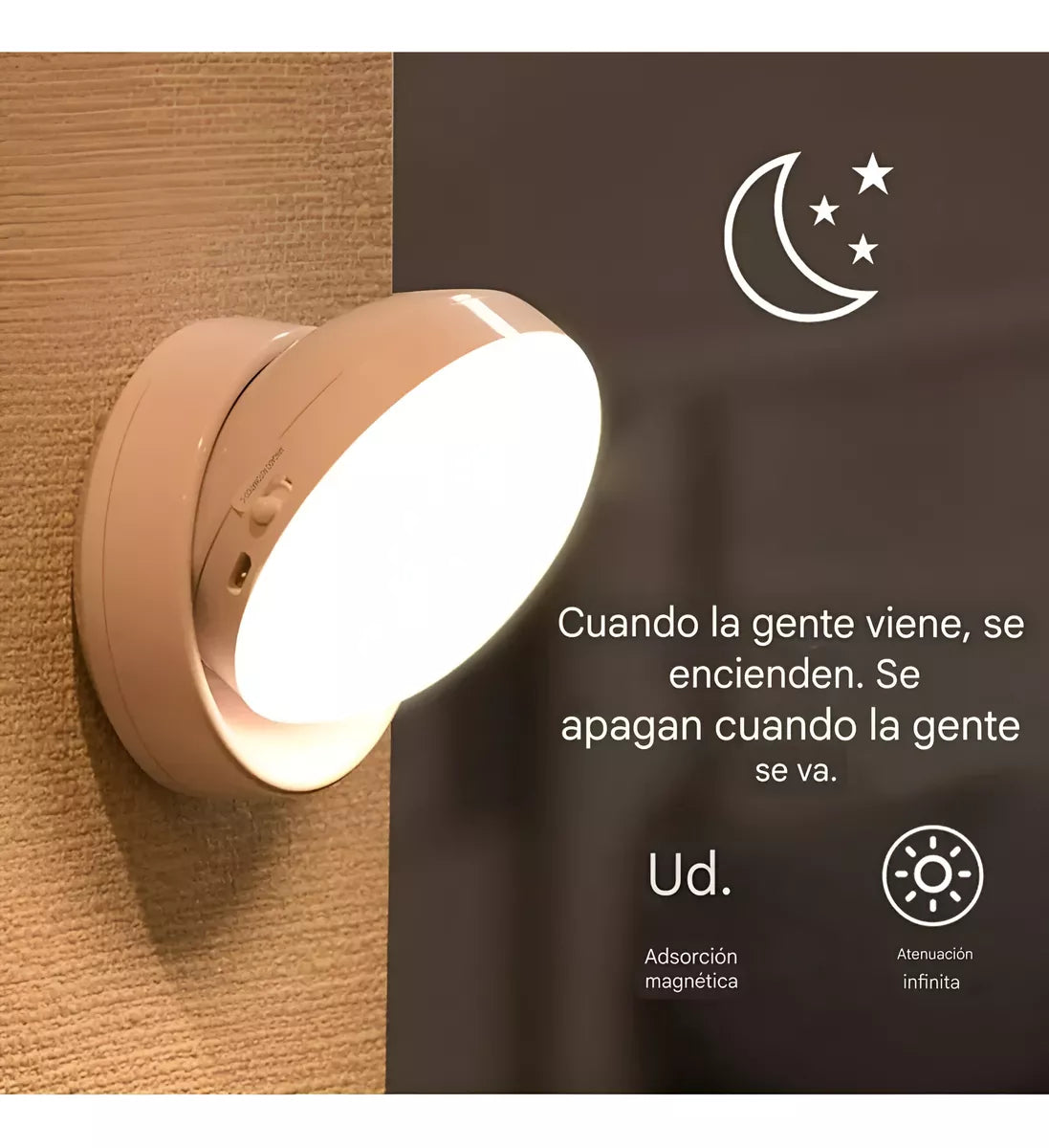 Lámpara De Escritorio O Pared Con Sensor De Movimiento 360°
