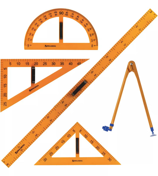 Juego De Geometría Grande Para Pizarron Alta Calidad 5 Pieza