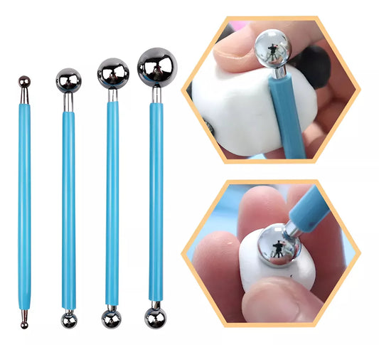 Set De 4 Bolillos De Acero Inoxidable