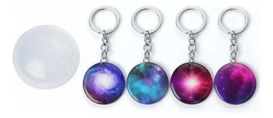 Moldes De Silicona Para Realizar Llaveros En Resina Epoxi 1u redondo