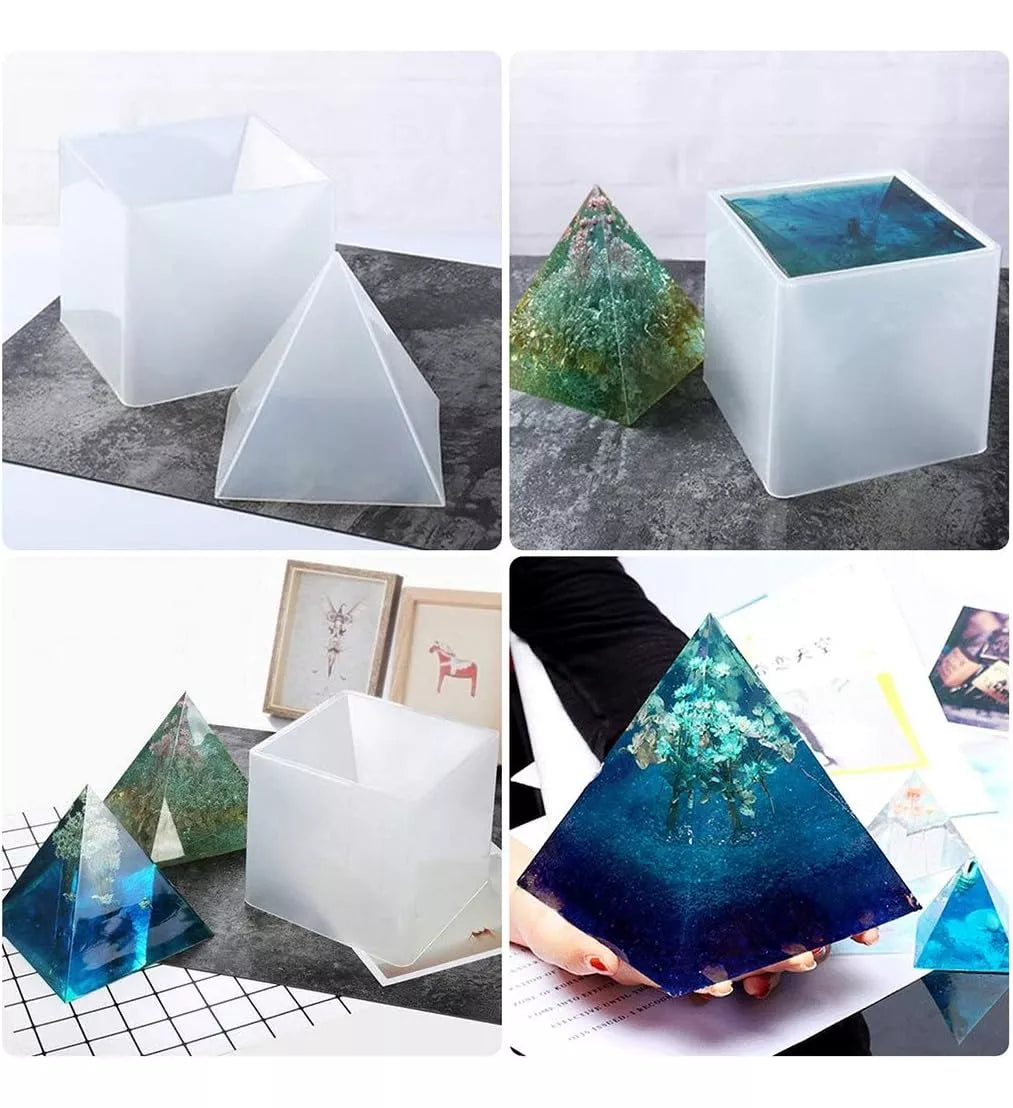 Molde De Silicona Pirámide Resina Epoxi 15cm Reutilizable